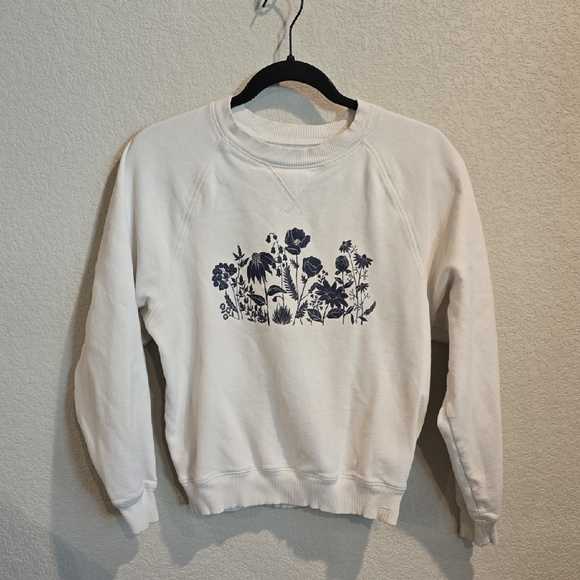 American Eagle Outfitters White Textured Sweatshirt - Picture 1 of 4
